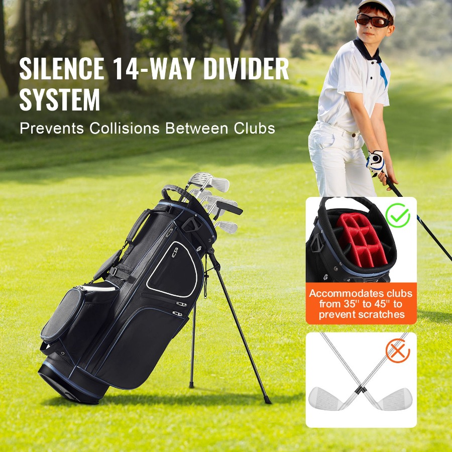 Golf Cart Bag with 14 Way Orga - đánh giá và giá Golf Bag Stand Cart