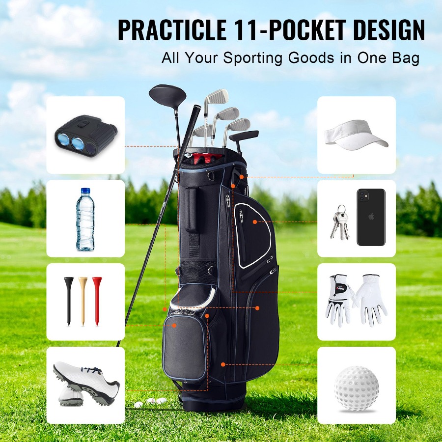 Golf Cart Bag with 14 Way Orga - đánh giá và giá Golf Bag Stand Cart